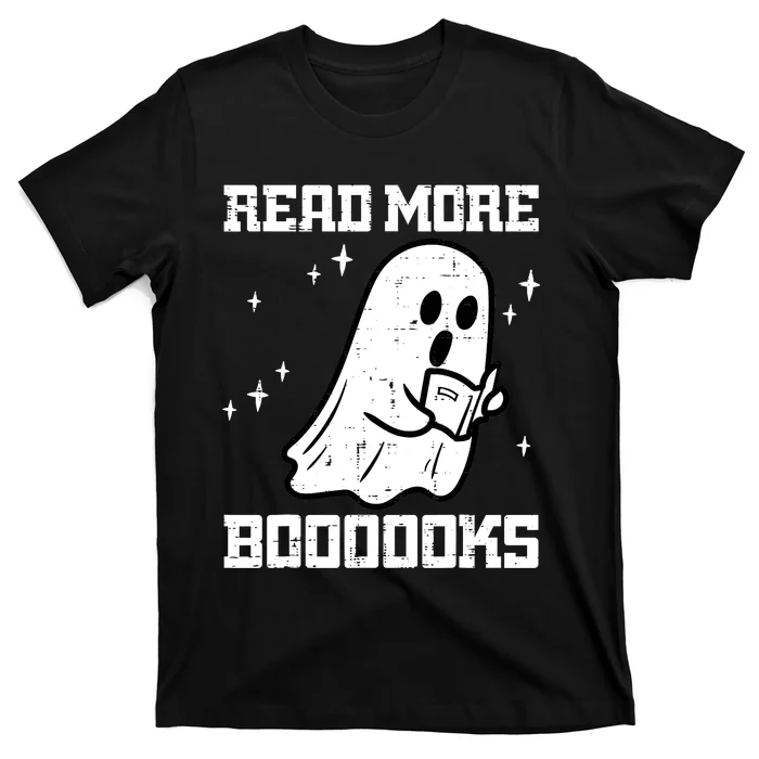 Halloween Ghost Read More Books Funny Teacher Librarian T-Shirt