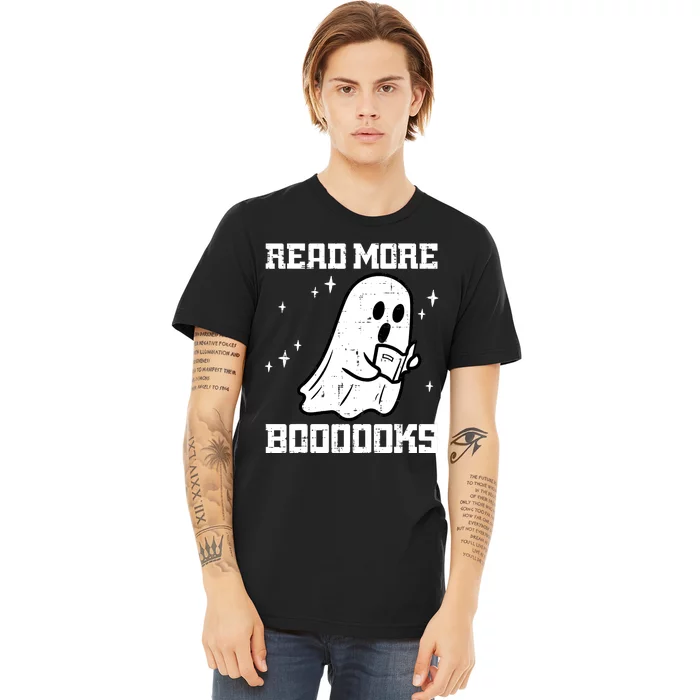 Halloween Ghost Read More Books Funny Teacher Librarian Premium T-Shirt