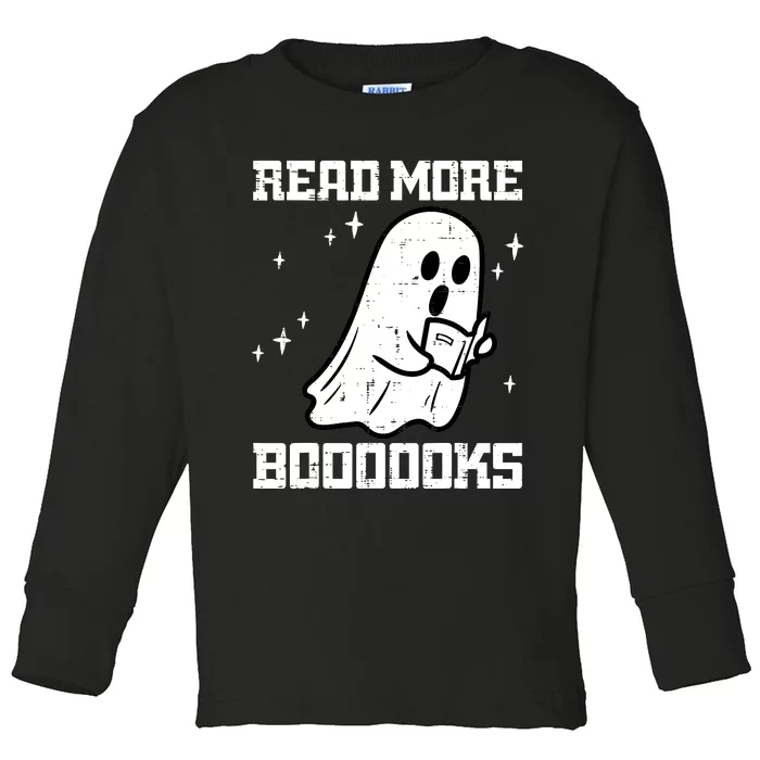 Halloween Ghost Read More Books Funny Teacher Librarian Toddler Long Sleeve Shirt