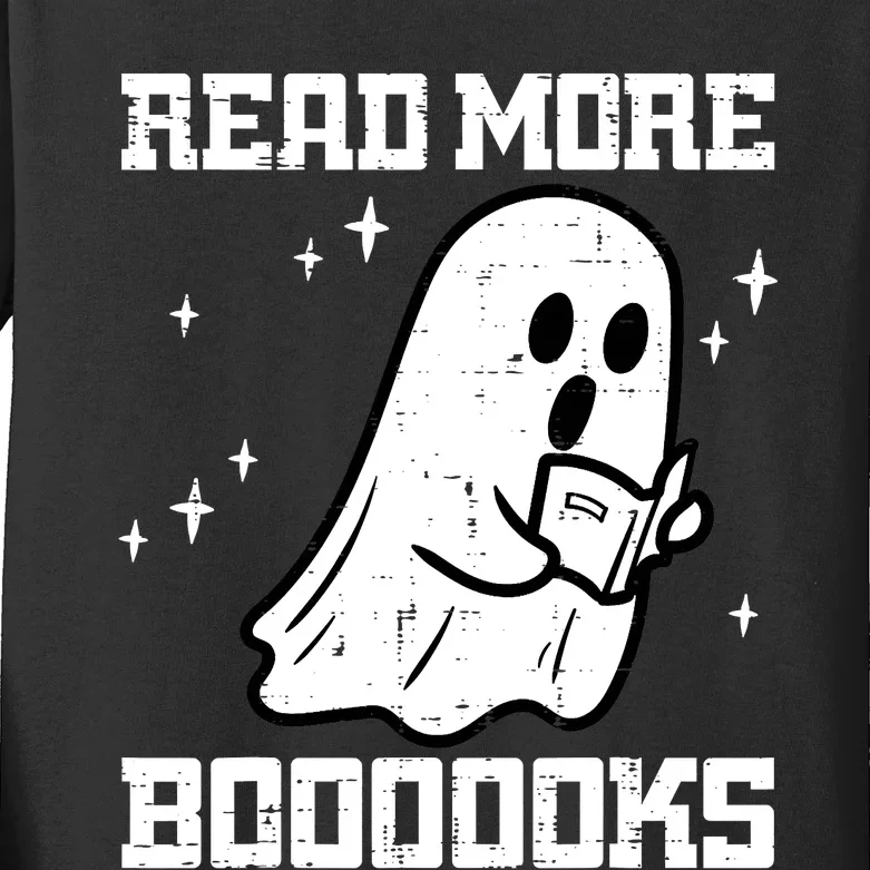 Halloween Ghost Read More Books Funny Teacher Librarian Kids Long Sleeve Shirt