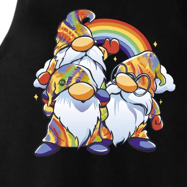 Hippie Gnomes Rainbow Ladies Tri-Blend Wicking Tank