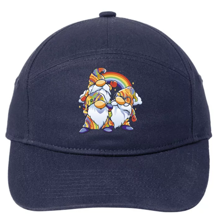 Hippie Gnomes Rainbow 7-Panel Snapback Hat