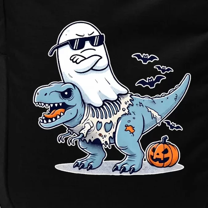 Halloween Ghost Riding Zombie T Rex Funny Halloween Impact Tech Backpack