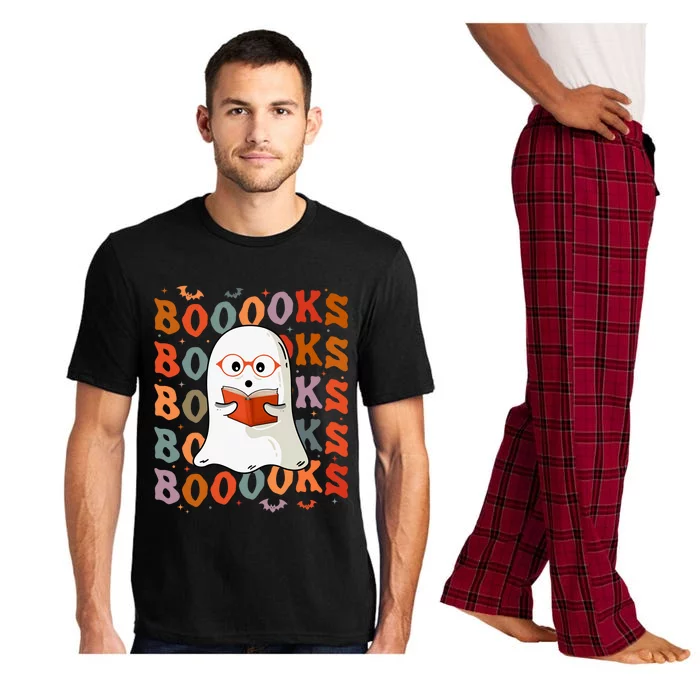 Halloween Ghost Reading Books Teacher Librarian Halloween Gift Pajama Set