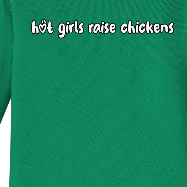 Hot Girl Raise Chickens Baby Long Sleeve Bodysuit