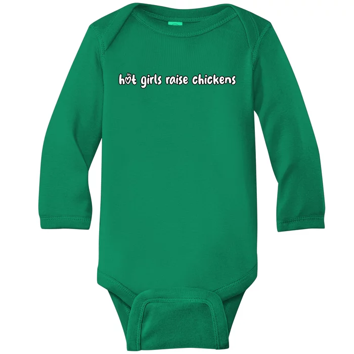 Hot Girl Raise Chickens Baby Long Sleeve Bodysuit