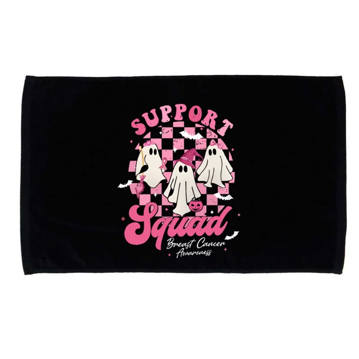 Halloween Ghost Support Squad Breast Cancer Pink Ribbon Microfiber Hand Towel