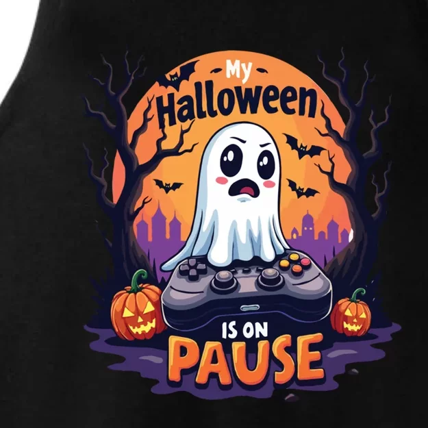 Halloween Gaming Saying Funny Ghost Design Gamer Cute Gift Ladies Tri-Blend Wicking Tank