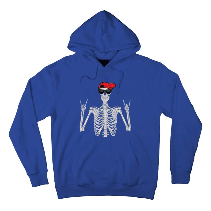 Halloween Gift Skeleton Rock On Hand Skeleton Cute Gift Tall Hoodie