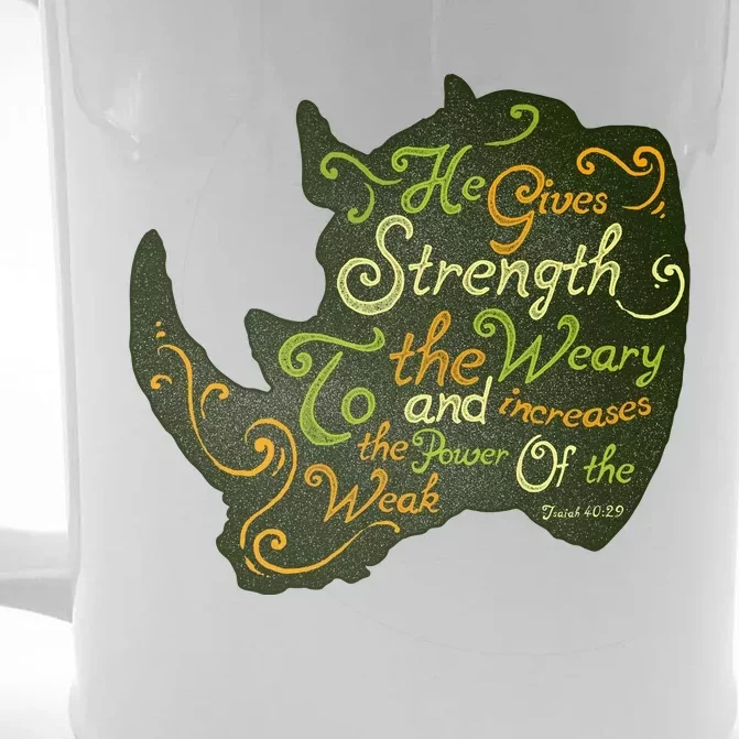 He Gives Strength Front & Back Beer Stein