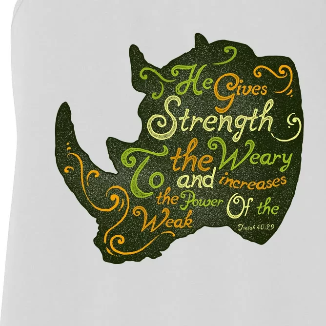 He Gives Strength Women's Racerback Tank