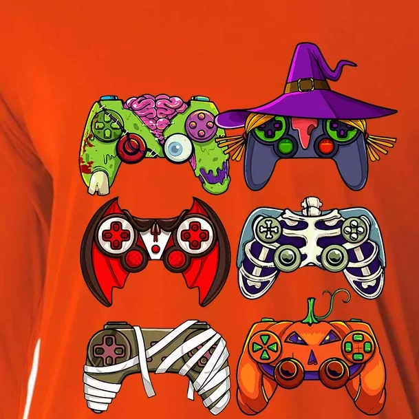 Halloween Gamer Skeleton Zombie Gaming Controllers Cooling Performance Long Sleeve Crew