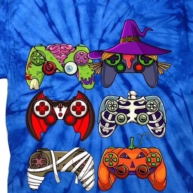 Halloween Gamer Skeleton Zombie Gaming Controllers Tie-Dye T-Shirt