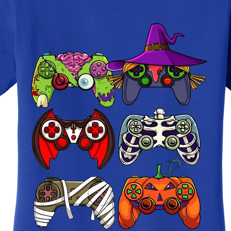 Halloween Gamer Skeleton Zombie Gaming Controllers Women's T-Shirt