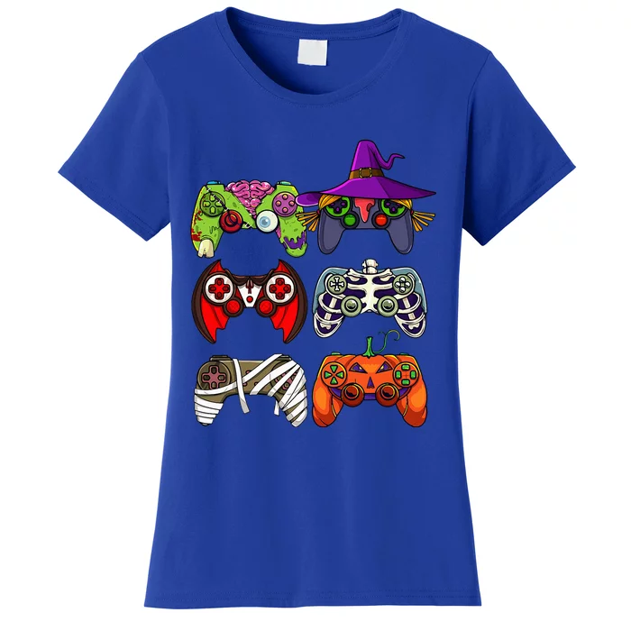 Halloween Gamer Skeleton Zombie Gaming Controllers Women's T-Shirt