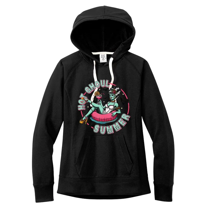 Hot Ghoul Summer S Funny Beach Summer Haloween Women's Fleece Hoodie