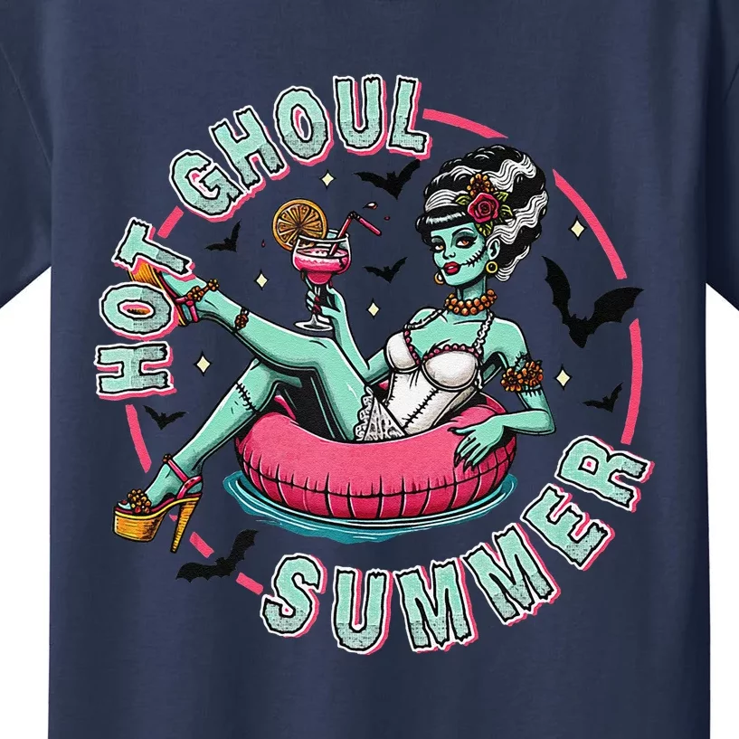 Hot Ghoul Summer S Funny Beach Summer Haloween Kids T-Shirt