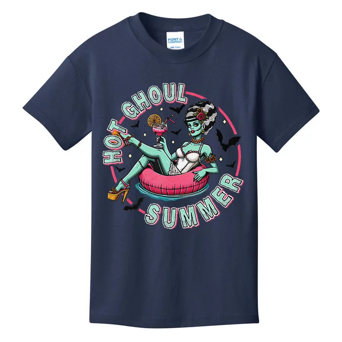 Hot Ghoul Summer S Funny Beach Summer Haloween Kids T-Shirt