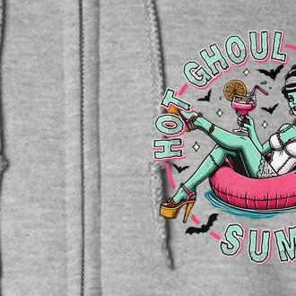 Hot Ghoul Summer S Funny Beach Summer Haloween Full Zip Hoodie