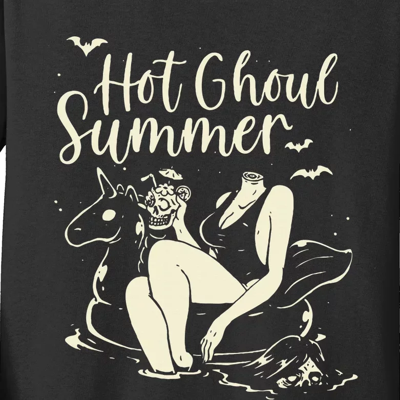 Hot Ghoul Summer Gothic Kids Long Sleeve Shirt