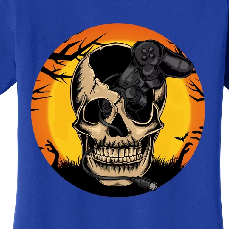 Halloween Gamer Skeleton Funny Teens Gaming Great Gift Women's T-Shirt