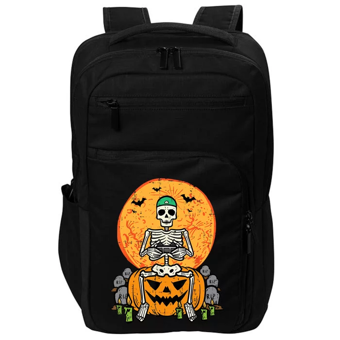 Halloween Gamer Skeleton Funny Gaming Costume Boy Impact Tech Backpack