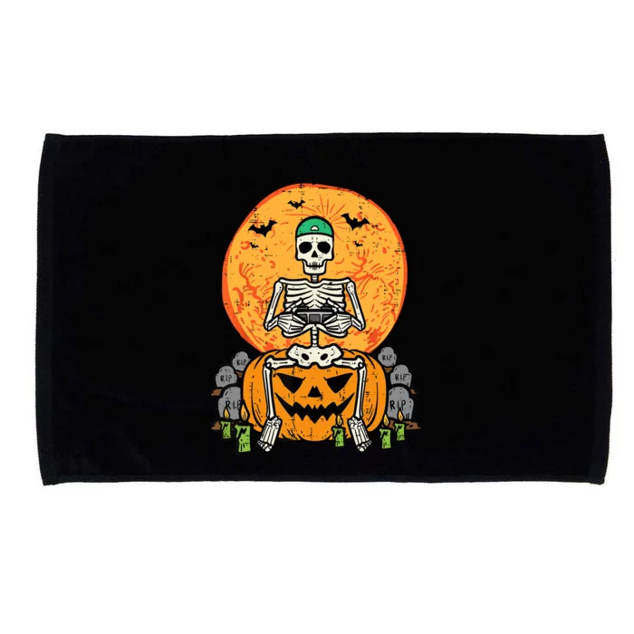 Halloween Gamer Skeleton Funny Gaming Costume Boy Microfiber Hand Towel