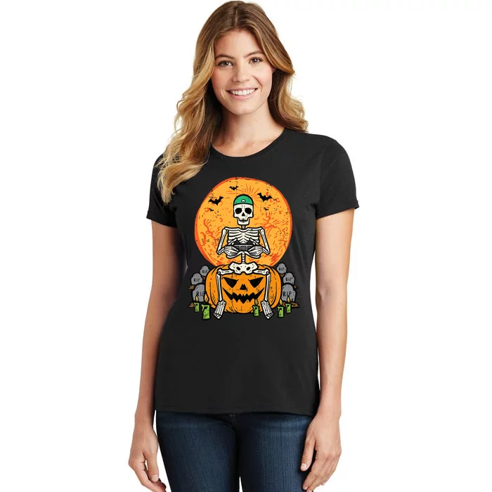 Halloween Gamer Skeleton Funny Gaming Costume Boy Women's T-Shirt