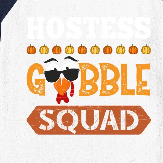 Hostess Gobble Squad Turkey Thanksgiving Attendant Cute Gift Baseball Sleeve Shirt