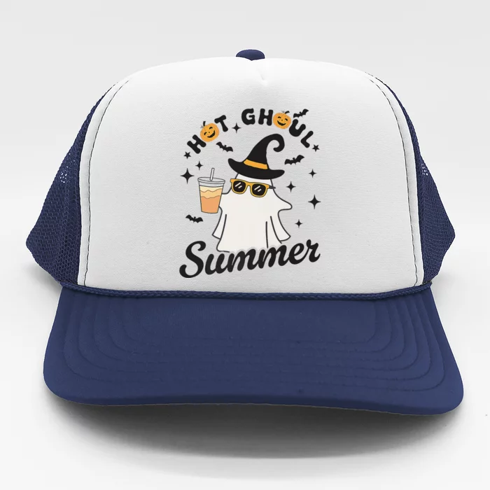 Hot Ghoul Summer Funny Ghost Spooky Summer Vibes Beach Trucker Hat