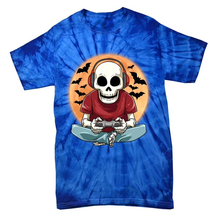 Halloween Gamer Skeleton Gaming Outfit Gift Tie-Dye T-Shirt