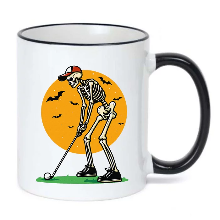 Halloween Golf Skeleton Golfer Funny Halloween Golfing Gift Black Color Changing Mug