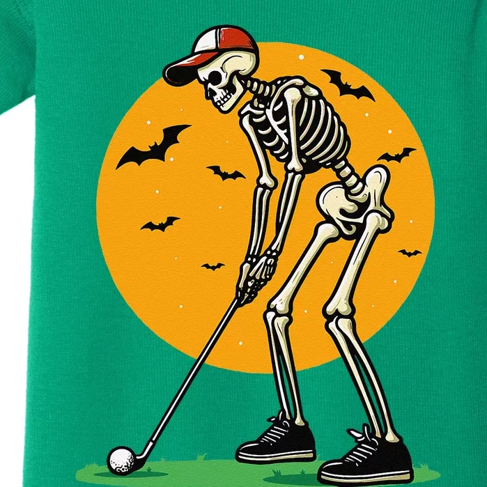 Halloween Golf Skeleton Golfer Funny Halloween Golfing Gift Baby Bodysuit