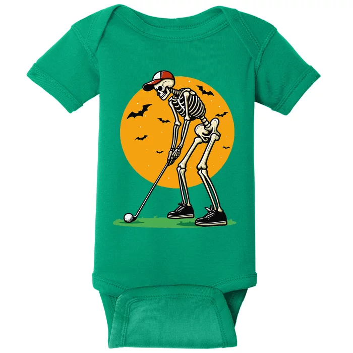 Halloween Golf Skeleton Golfer Funny Halloween Golfing Gift Baby Bodysuit