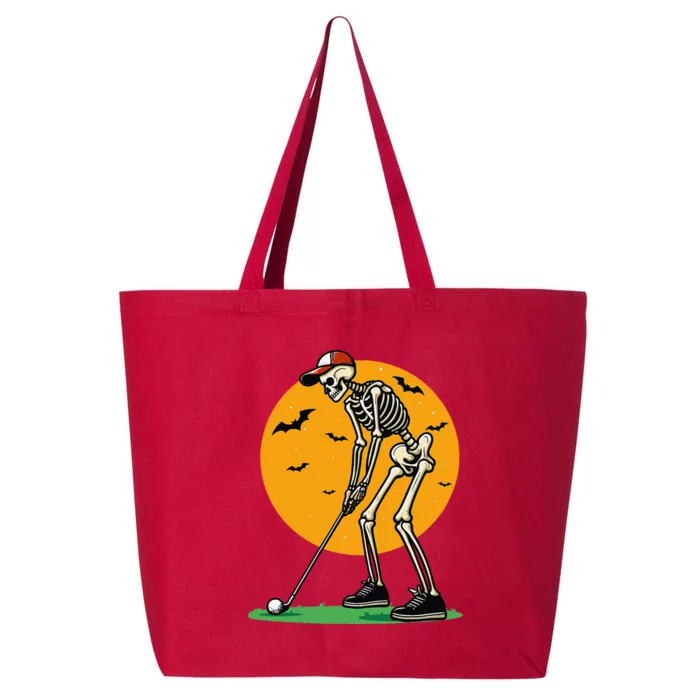 Halloween Golf Skeleton Golfer Funny Halloween Golfing Gift 25L Jumbo Tote