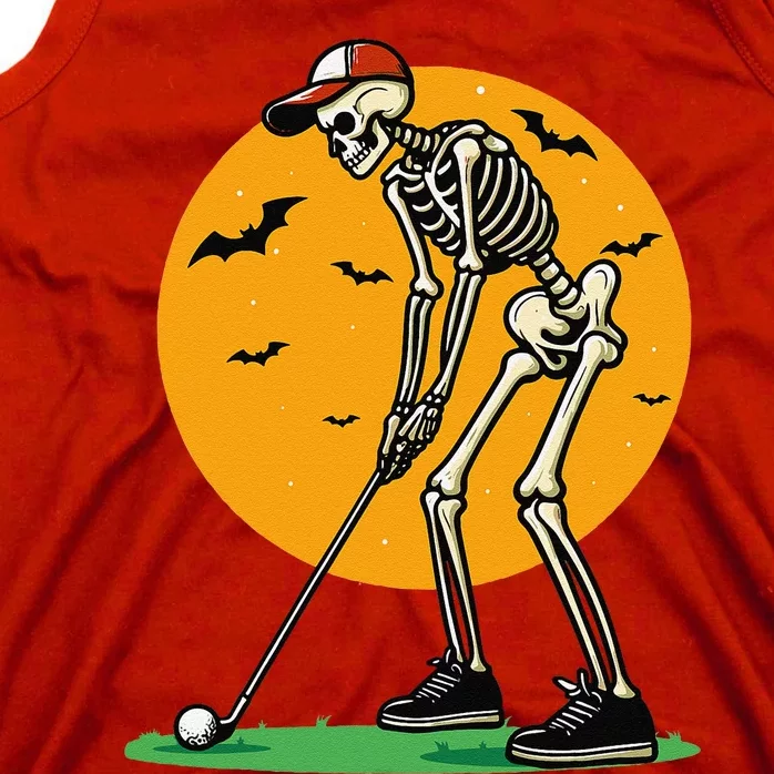 Halloween Golf Skeleton Golfer Funny Halloween Golfing Gift Tank Top