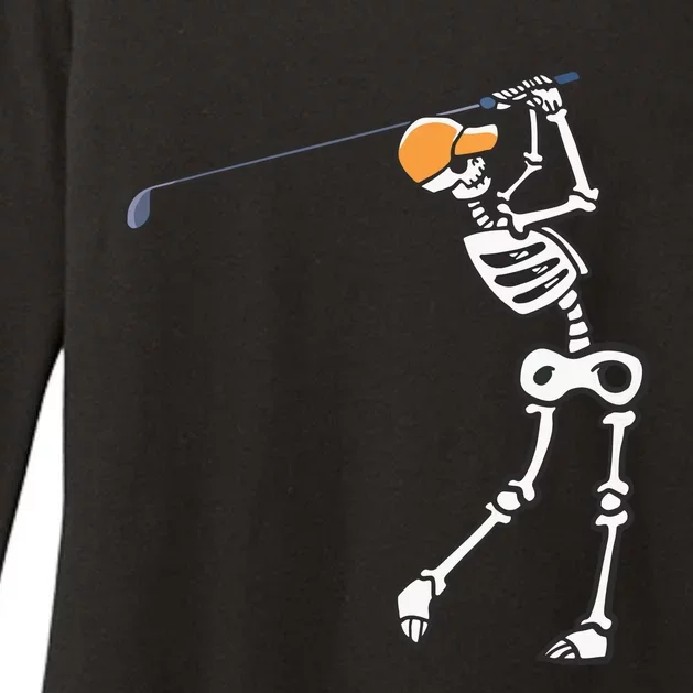 Halloween Golfer Skeleton Funny Golfing Gift Womens CVC Long Sleeve Shirt