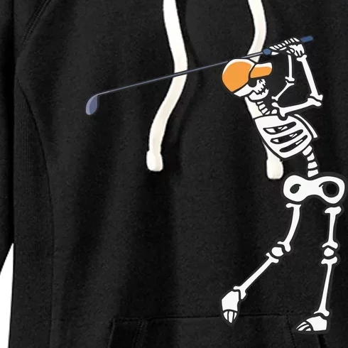 Halloween Golfer Skeleton Funny Golfing Gift Women's Fleece Hoodie