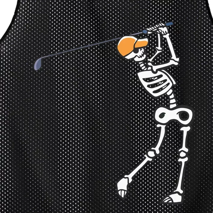 Halloween Golfer Skeleton Funny Golfing Gift Mesh Reversible Basketball Jersey Tank