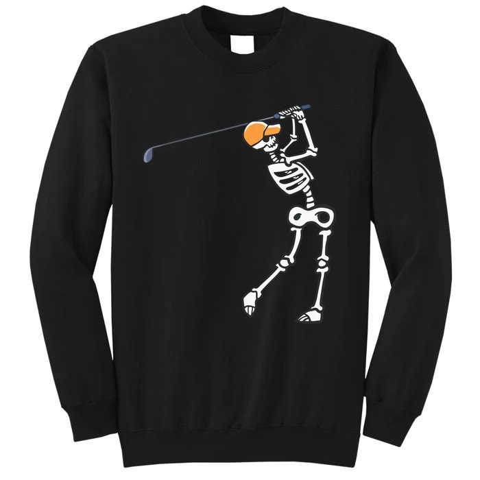 Halloween Golfer Skeleton Funny Golfing Gift Tall Sweatshirt