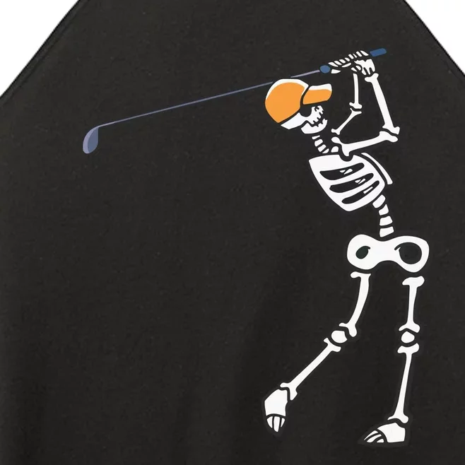 Halloween Golfer Skeleton Funny Golfing Gift Women’s Perfect Tri Rocker Tank