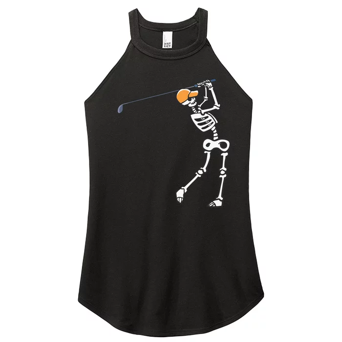 Halloween Golfer Skeleton Funny Golfing Gift Women’s Perfect Tri Rocker Tank