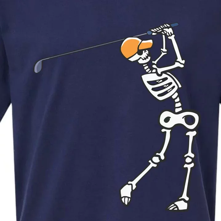 Halloween Golfer Skeleton Funny Golfing Gift Sueded Cloud Jersey T-Shirt