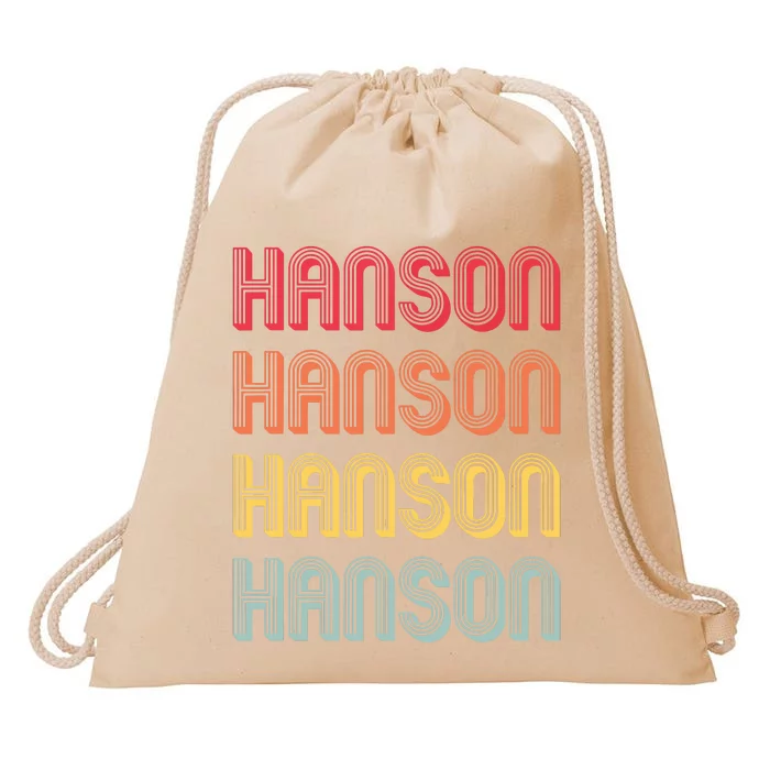 HANSON Gift Surname Funny Retro Vintage 80s Birthday Reunion Drawstring Bag