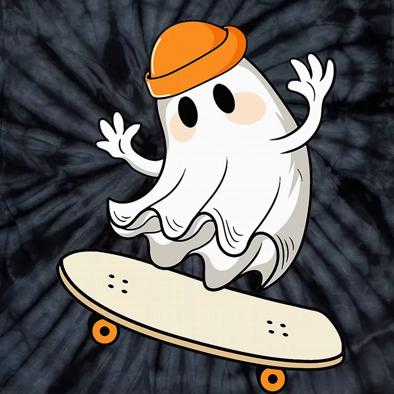 Halloween Ghost Skateboard Halloween Skateboarding Tie-Dye T-Shirt