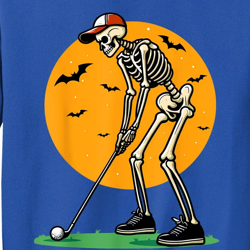 Halloween Golf Skeleton Golfer Funny Halloween Golfing Tall Sweatshirt