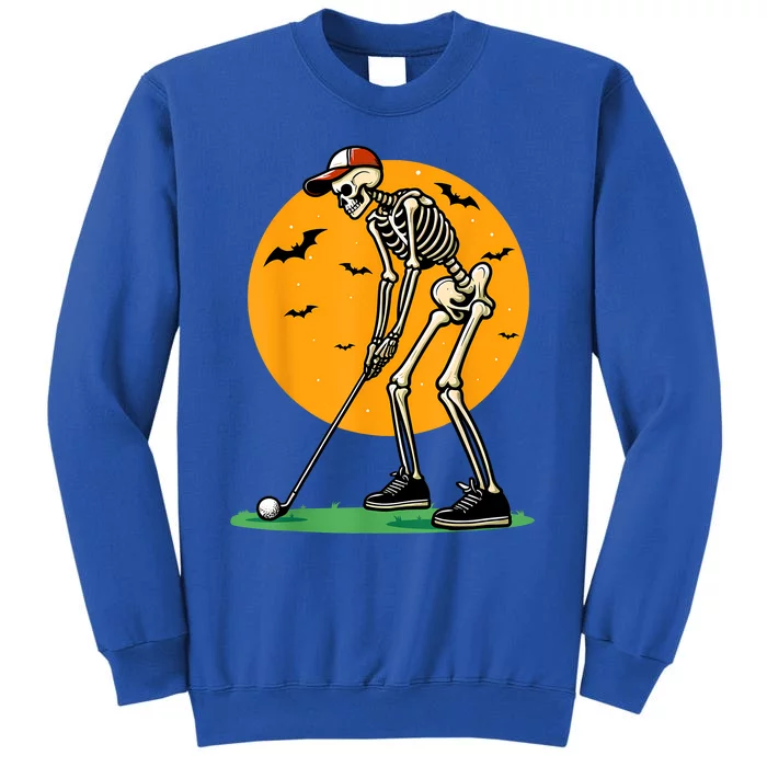 Halloween Golf Skeleton Golfer Funny Halloween Golfing Tall Sweatshirt