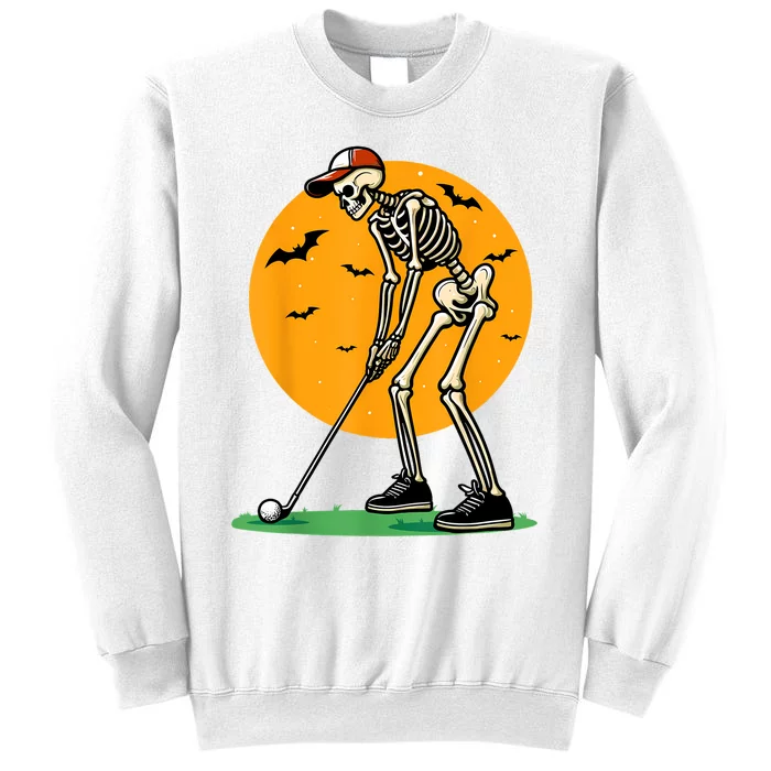 Halloween Golf Skeleton Golfer Funny Halloween Golfing Sweatshirt