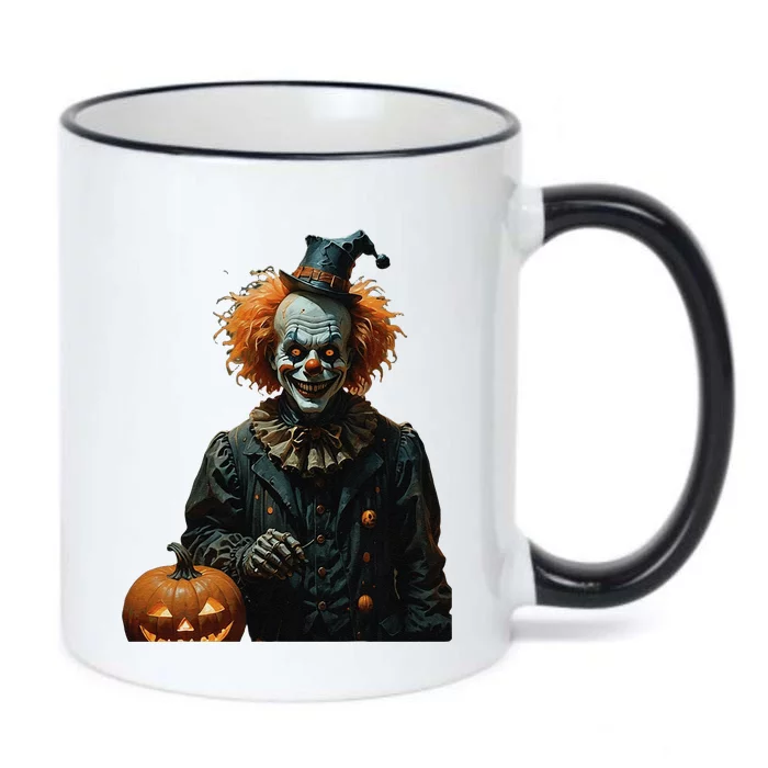 Halloween Gothic Skeleton Clown With Jack O Lanterns Cut Out Black Color Changing Mug