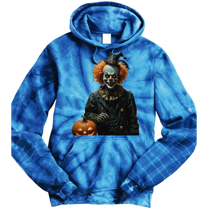 Halloween Gothic Skeleton Clown With Jack O Lanterns Cut Out Tie Dye Hoodie